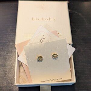 Bluboho Little Wildflower Earrings - silver base 14k gold vermeil